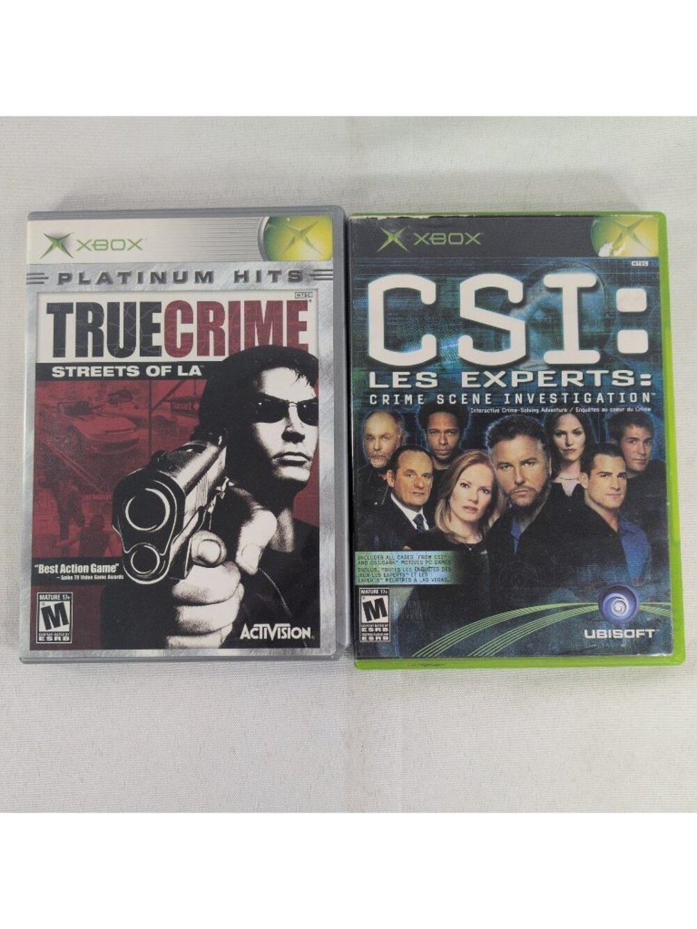 True Crime Streets of LA & CSI Crime Scene Investigation Microsoft Xbox CIB